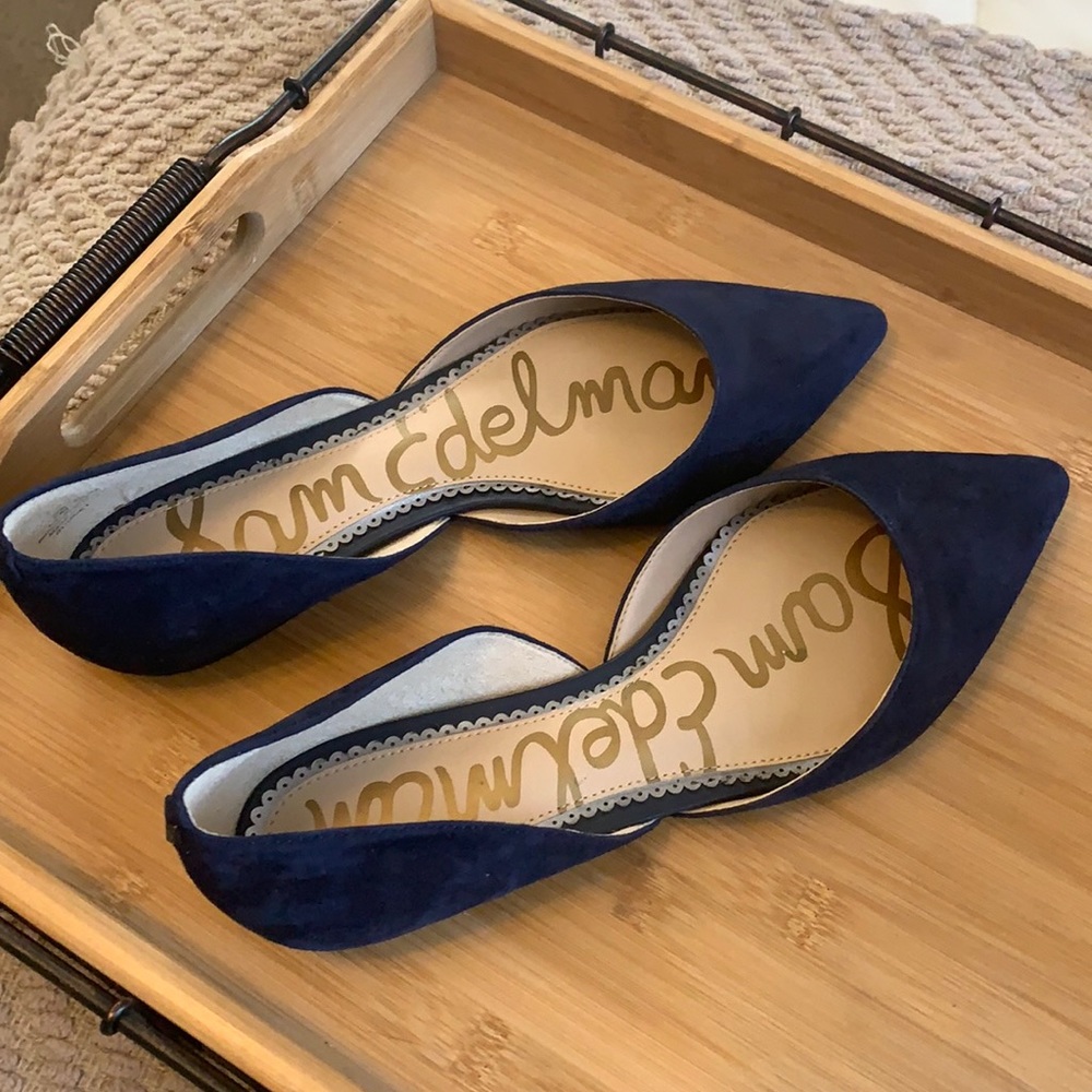 San Edelman Leather Upper Suede Flats